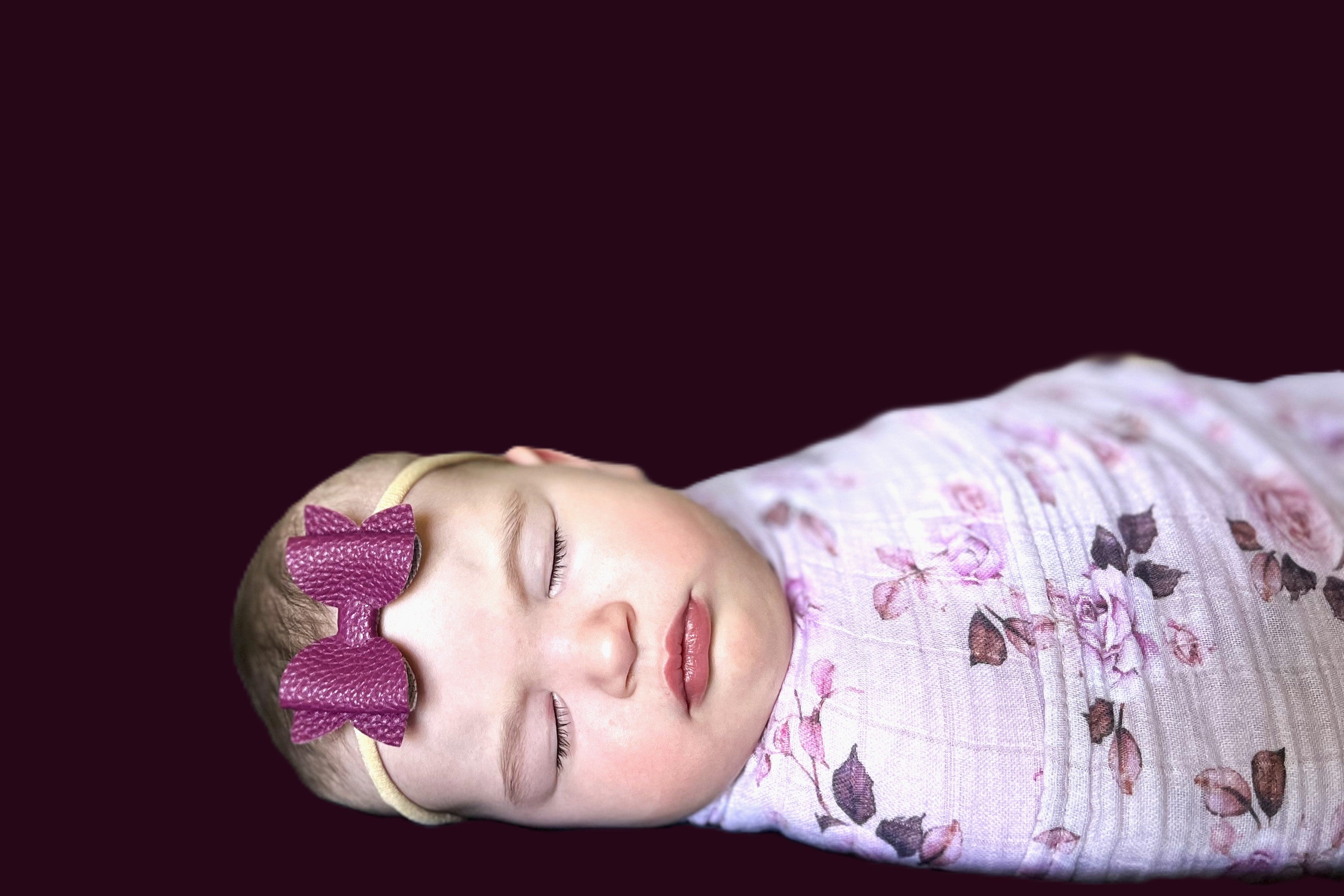 Annabelle Bow Headband - plum