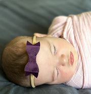 Madeleine Bow Headband - purple velvet