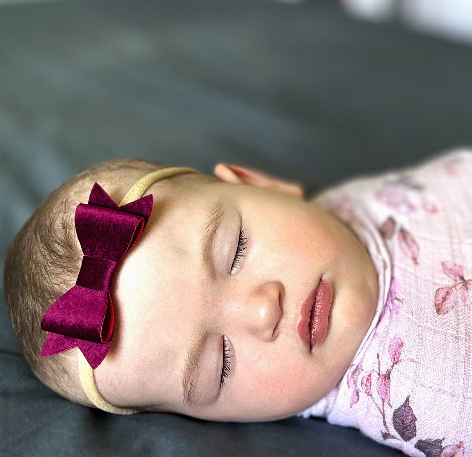 Madeleine Bow Headband - velvet plum