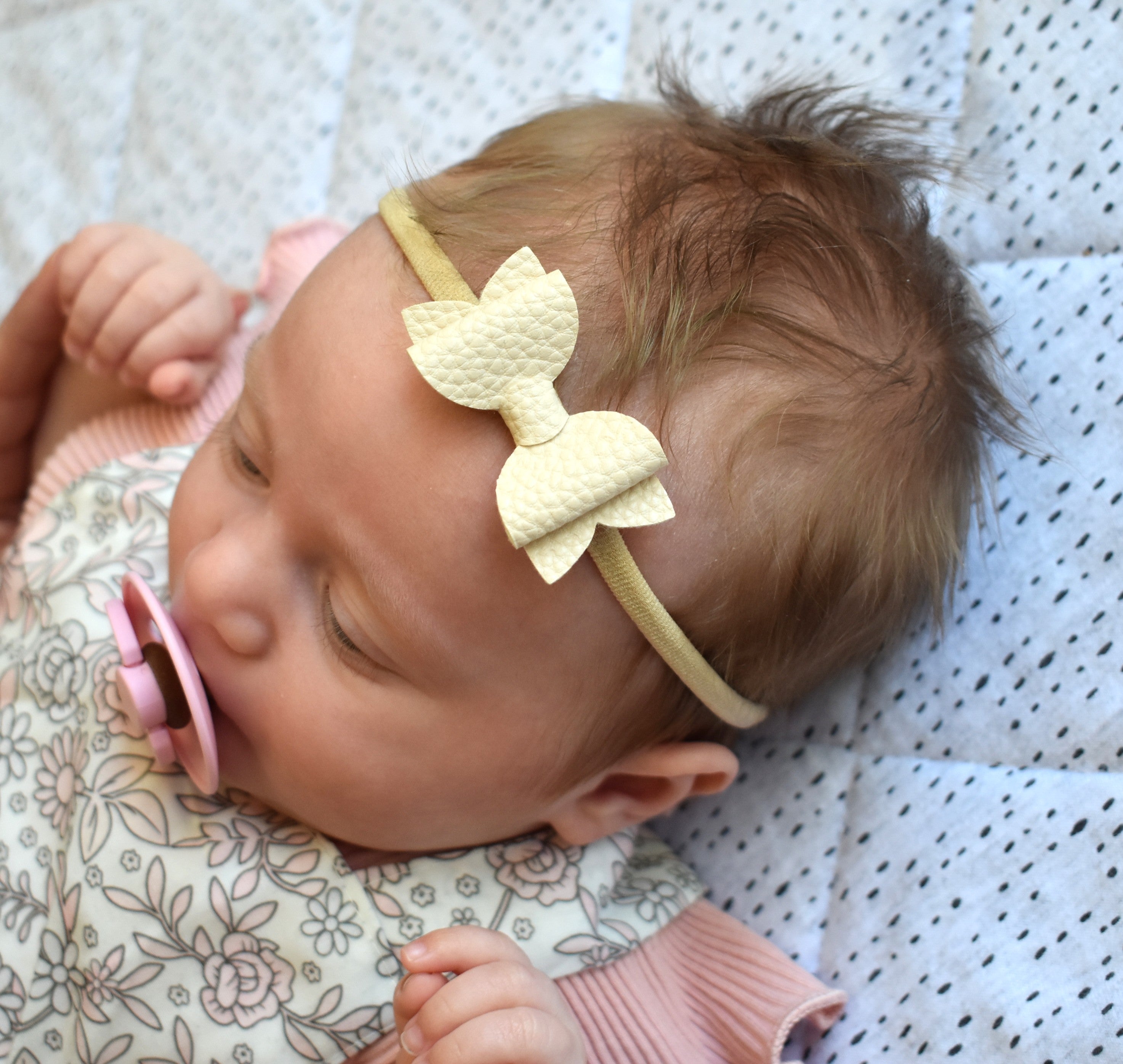 Small Annabelle leather bow headband
