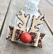 Large Reindeer Antler Bow - brown & red