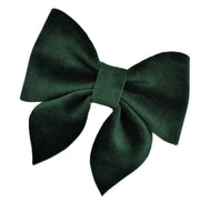 Velvet Sailor Bow Hair Clip - Bottle Green
