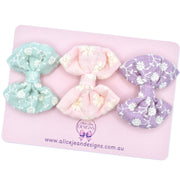 Set of 3 fabric hair bows