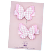 Butterfly Hair Clips - pink