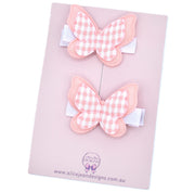 Butterfly Hair Clips - peach