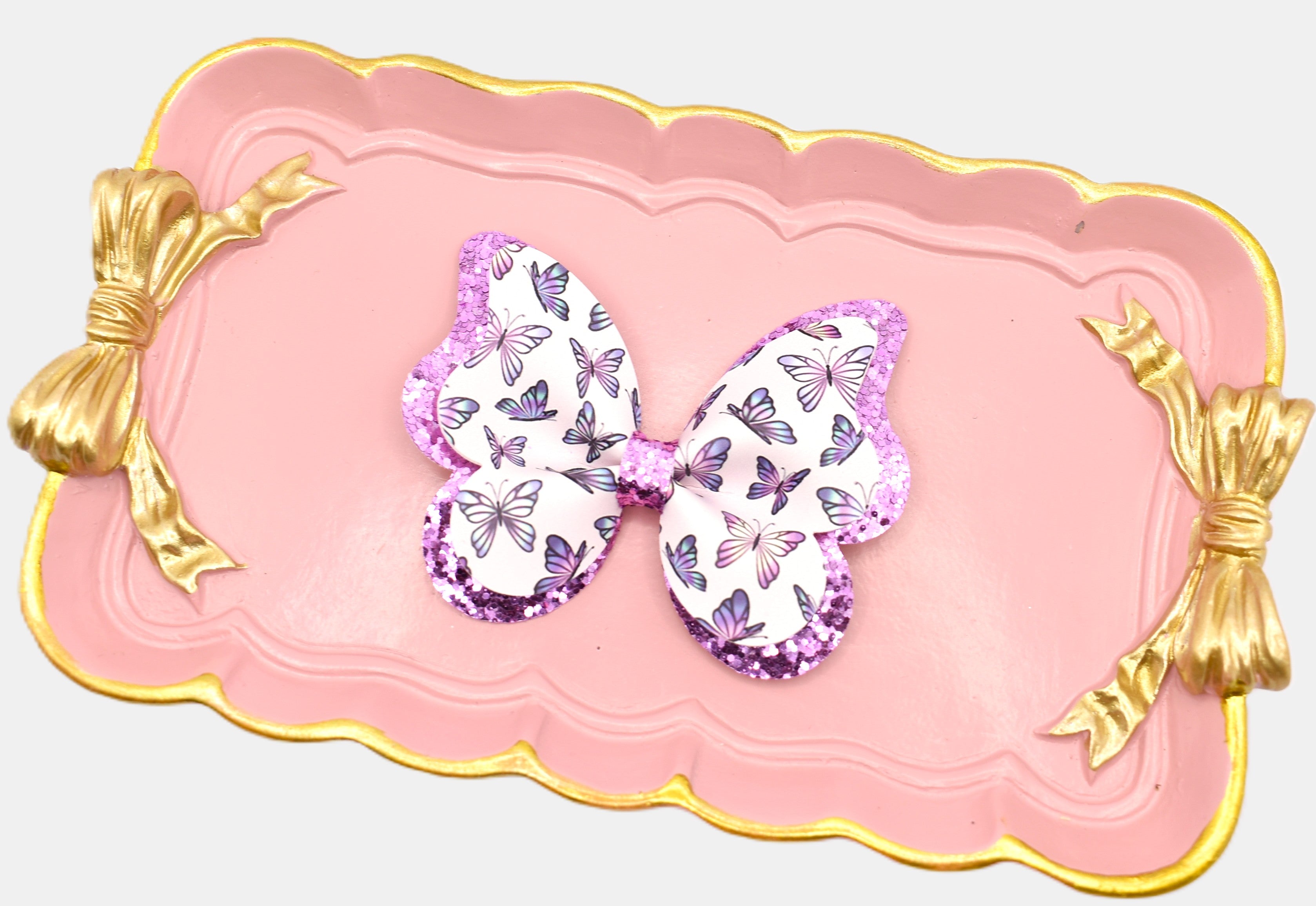Butterfly Hair Clip - pink butterflies