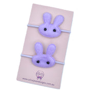 Mini Hair Ties - Purple Bunny