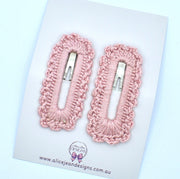 Crochet Snap Clips - pink