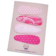 Snap Clips - pink - set of 4