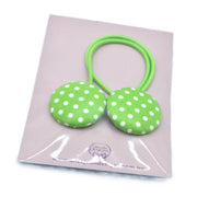 Green polka dot Button Hair Ties