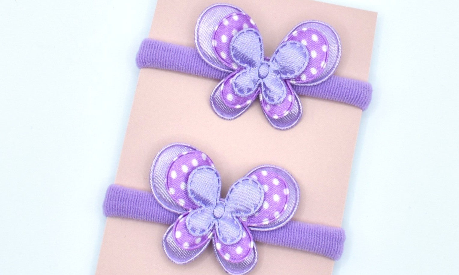 Nylon Hair Ties - Purple Butterflies