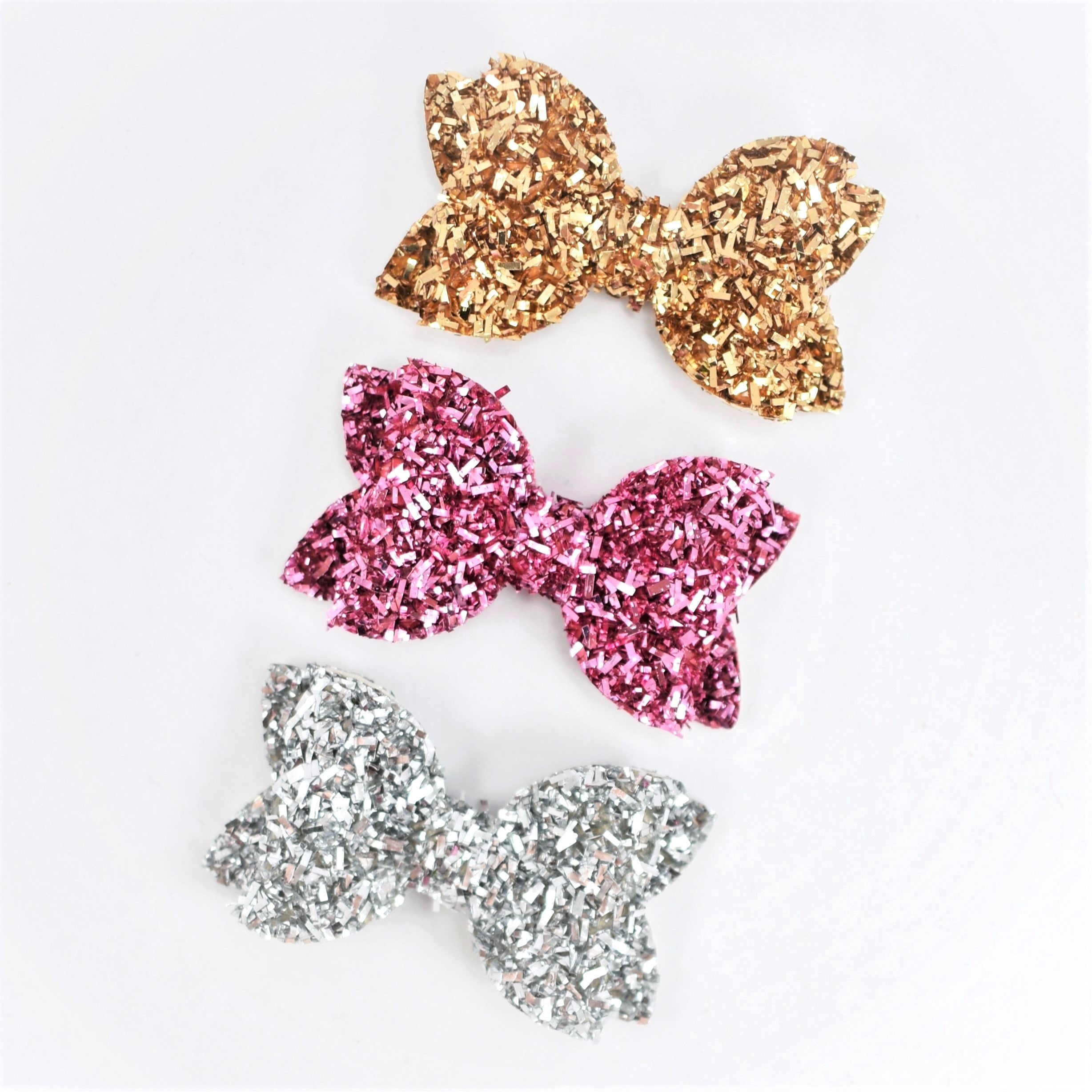 Annabelle Bow Hair Clip - pink tinsel