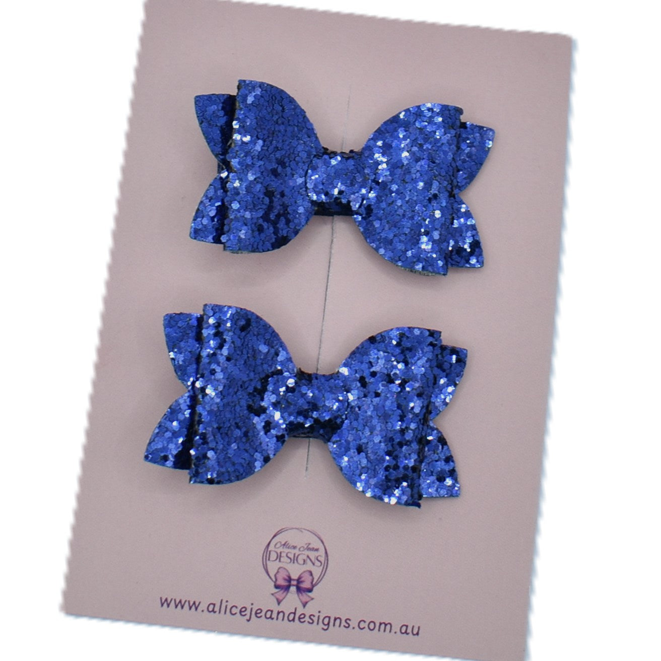 Annabelle - Navy glitter piggytail bows