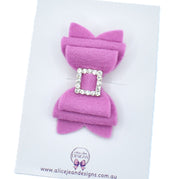 Annabelle Bow Hair Clip - Mauve felt bow