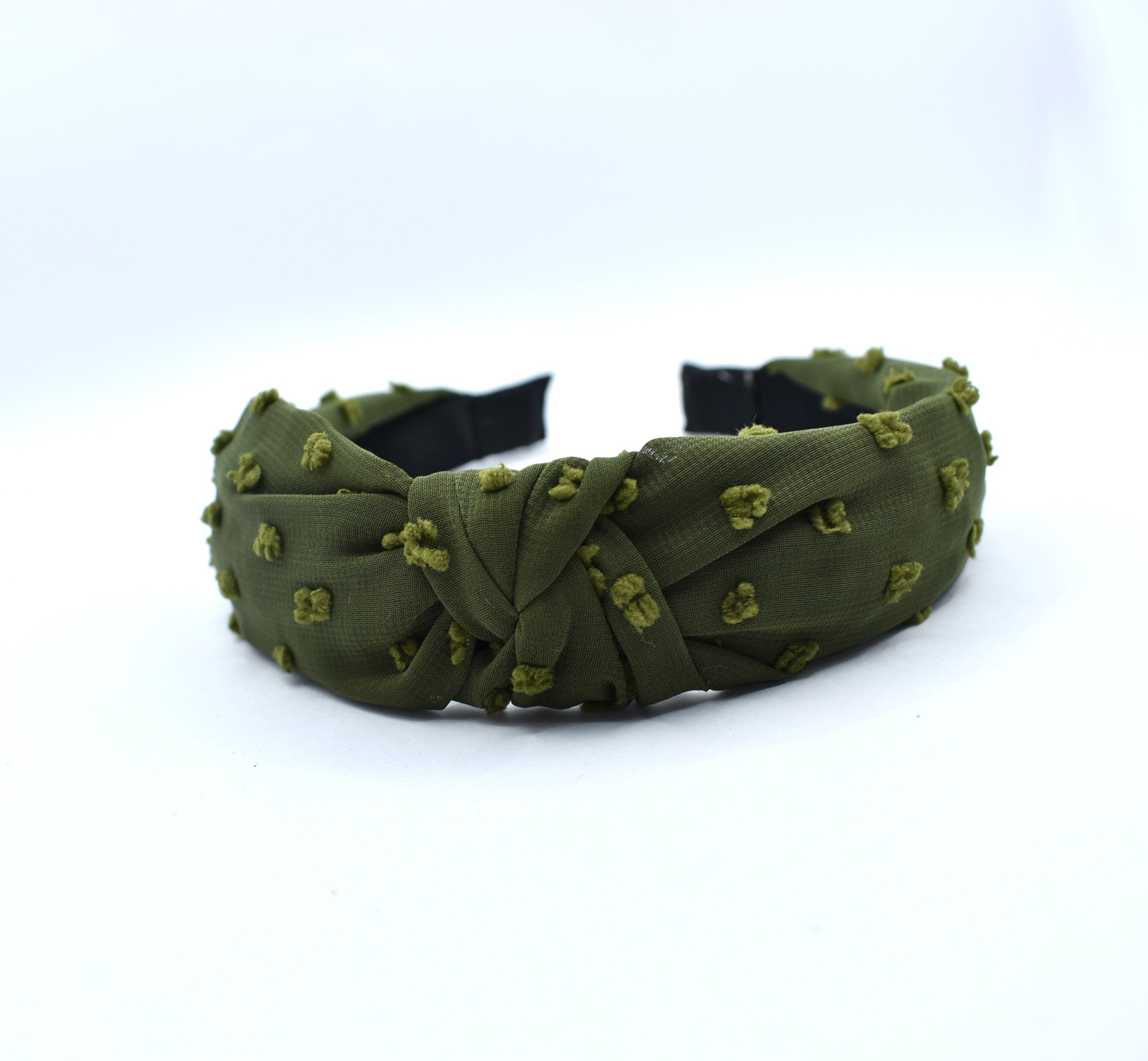Fabric Knot Headband - Olive Green