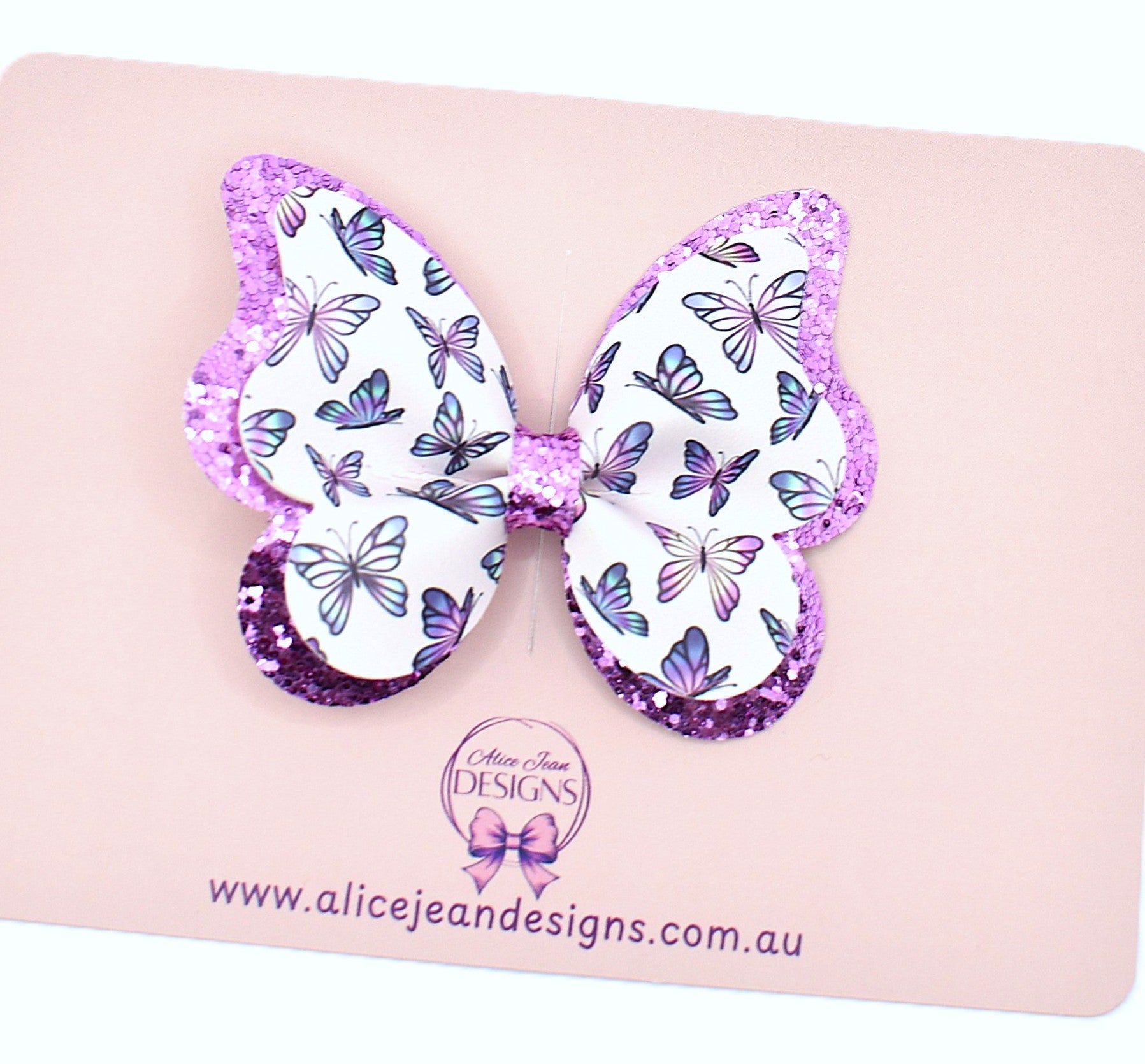 Butterfly Hair Clip - pink butterflies