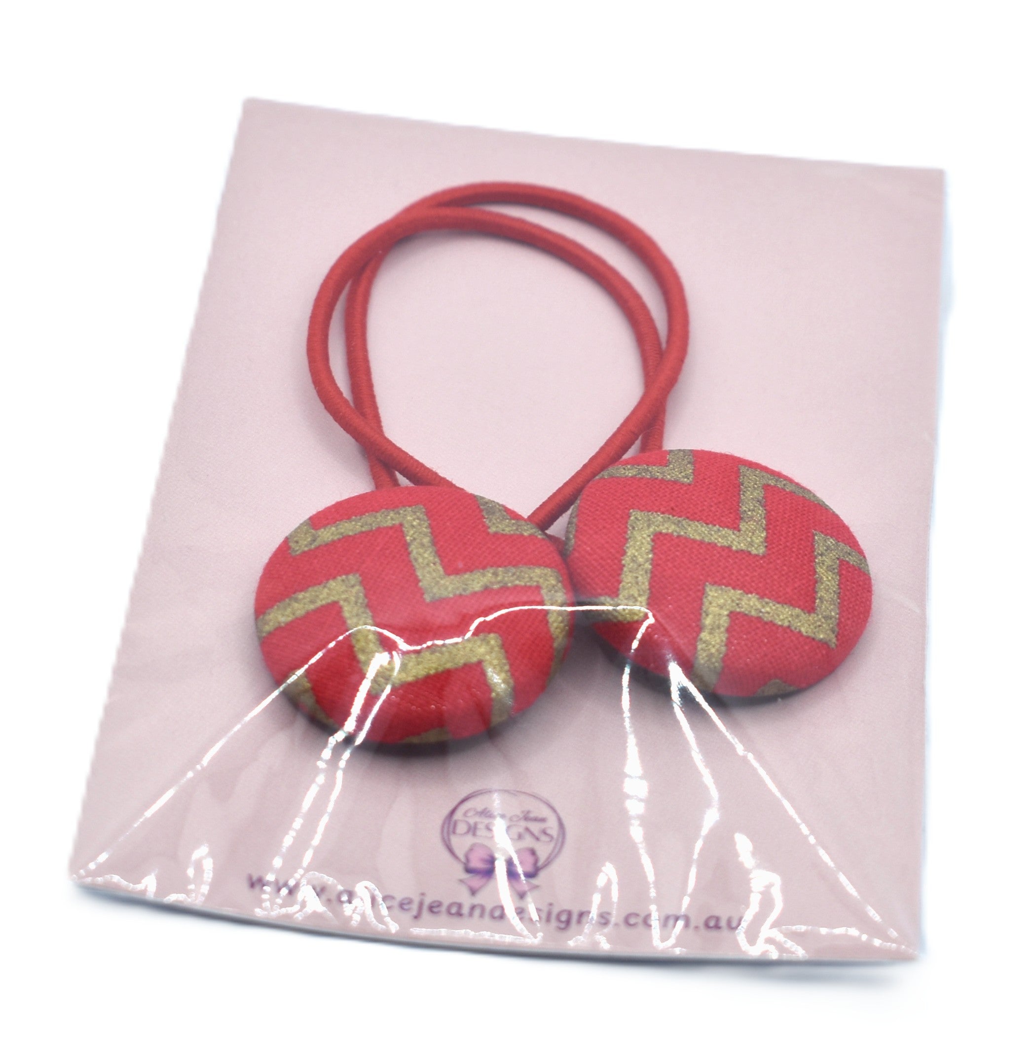 Red Chevron Hair Ties