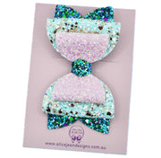 Annabelle Bow Hair Clip - pink/aqua/teal