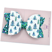 Annabelle Bow Hair Clip - Christmas Trees