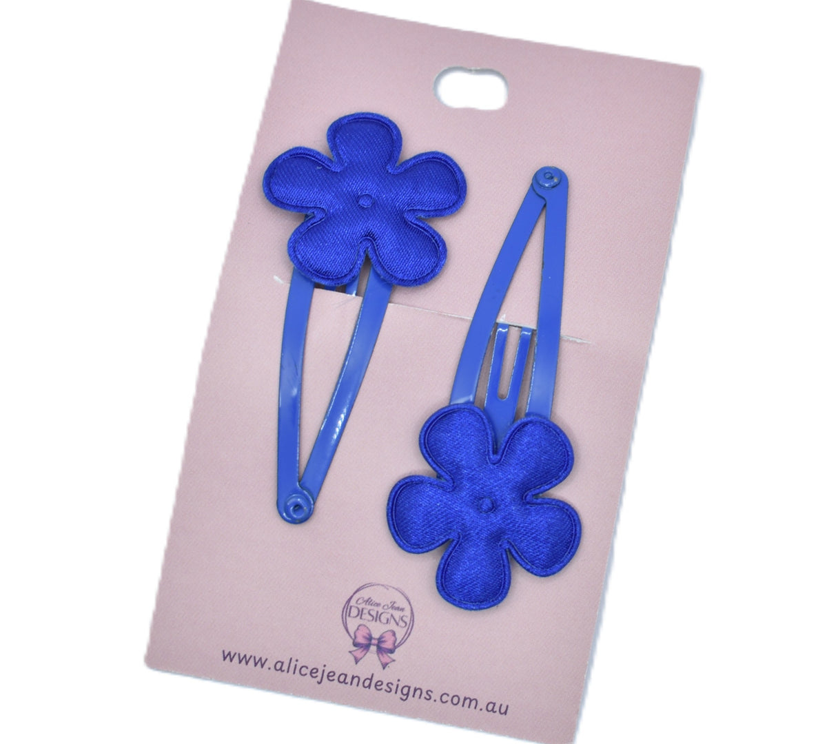 School Snap Clips - Royal Blue Flower