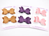 Annabelle - Velvet piggytail bows - pink