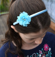 Flower Headband - light blue