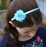Flower Headband - light blue