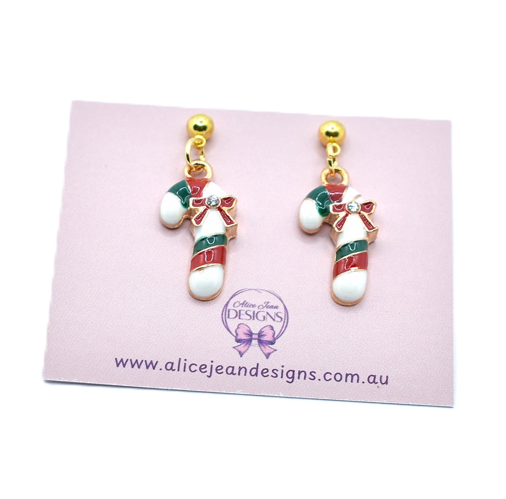 Candy Cane Charm Earrings