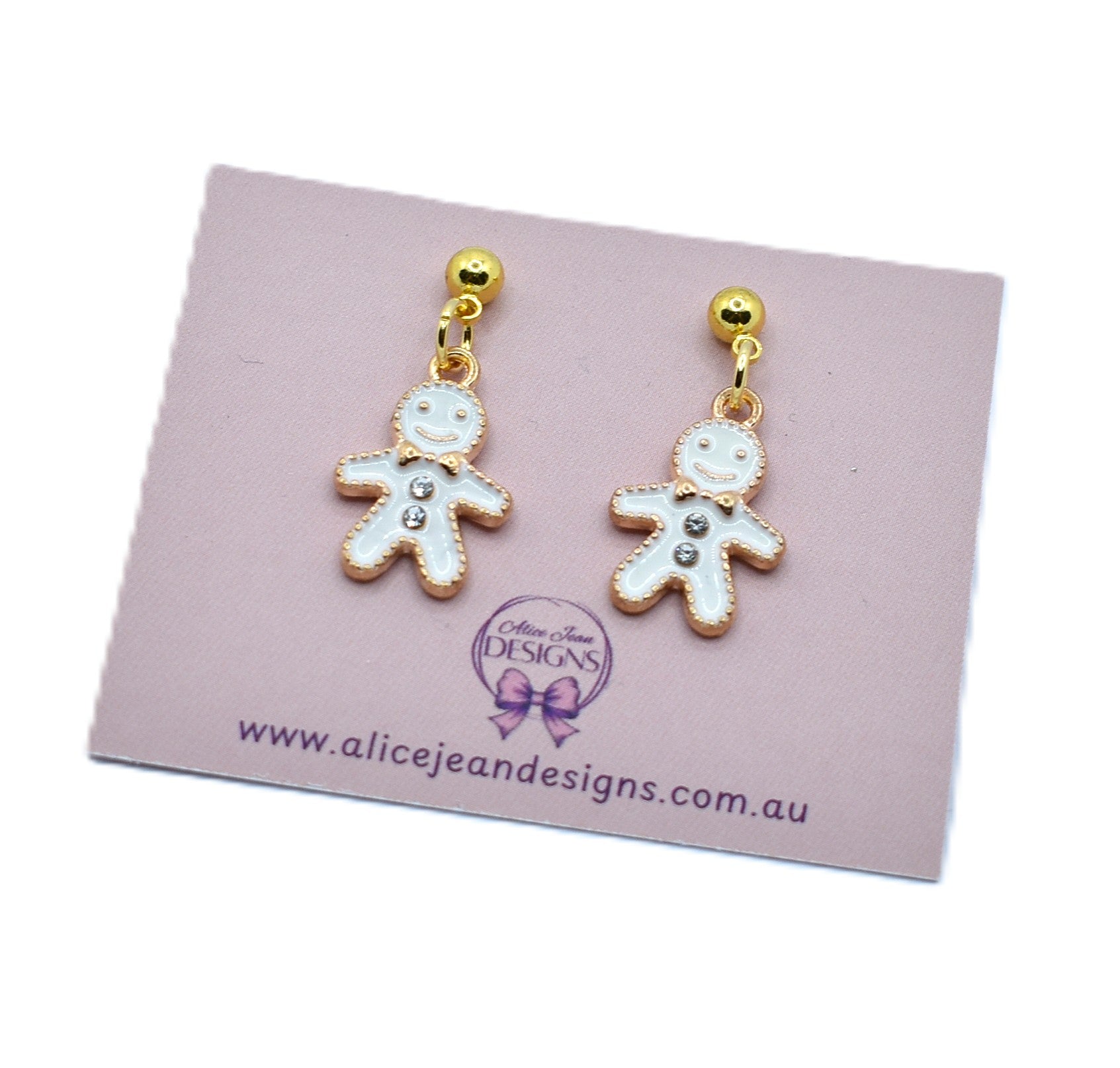 Gingerbread Man Charm Earrings