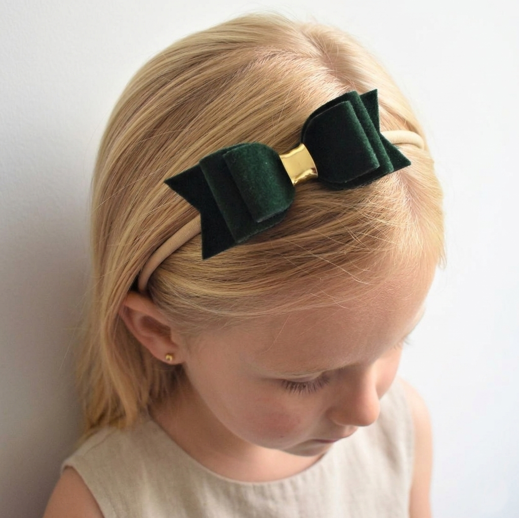 Charlotte Headband - green velvet
