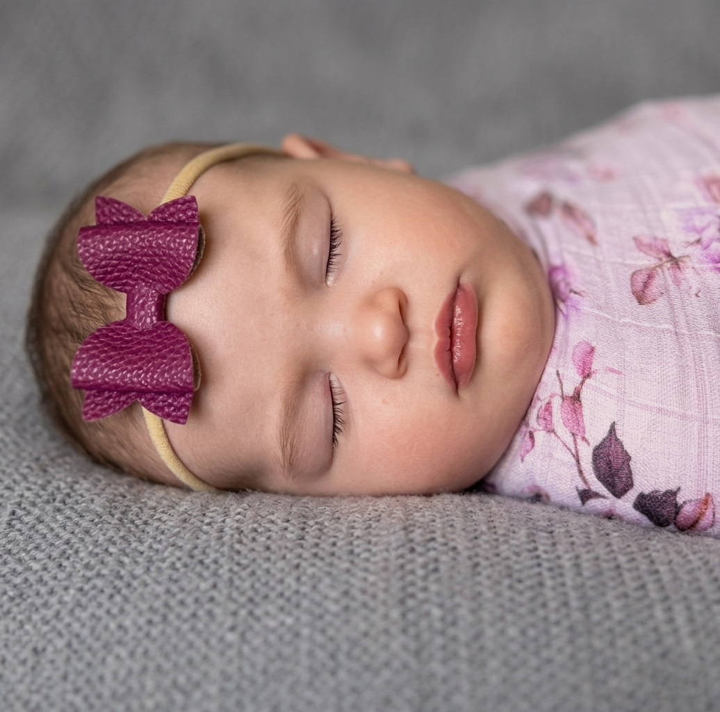 Annabelle Bow Headband - plum