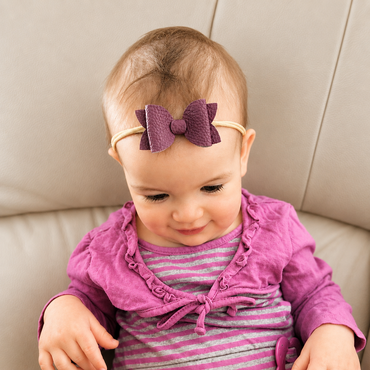 Annabelle Bow Headband - purple