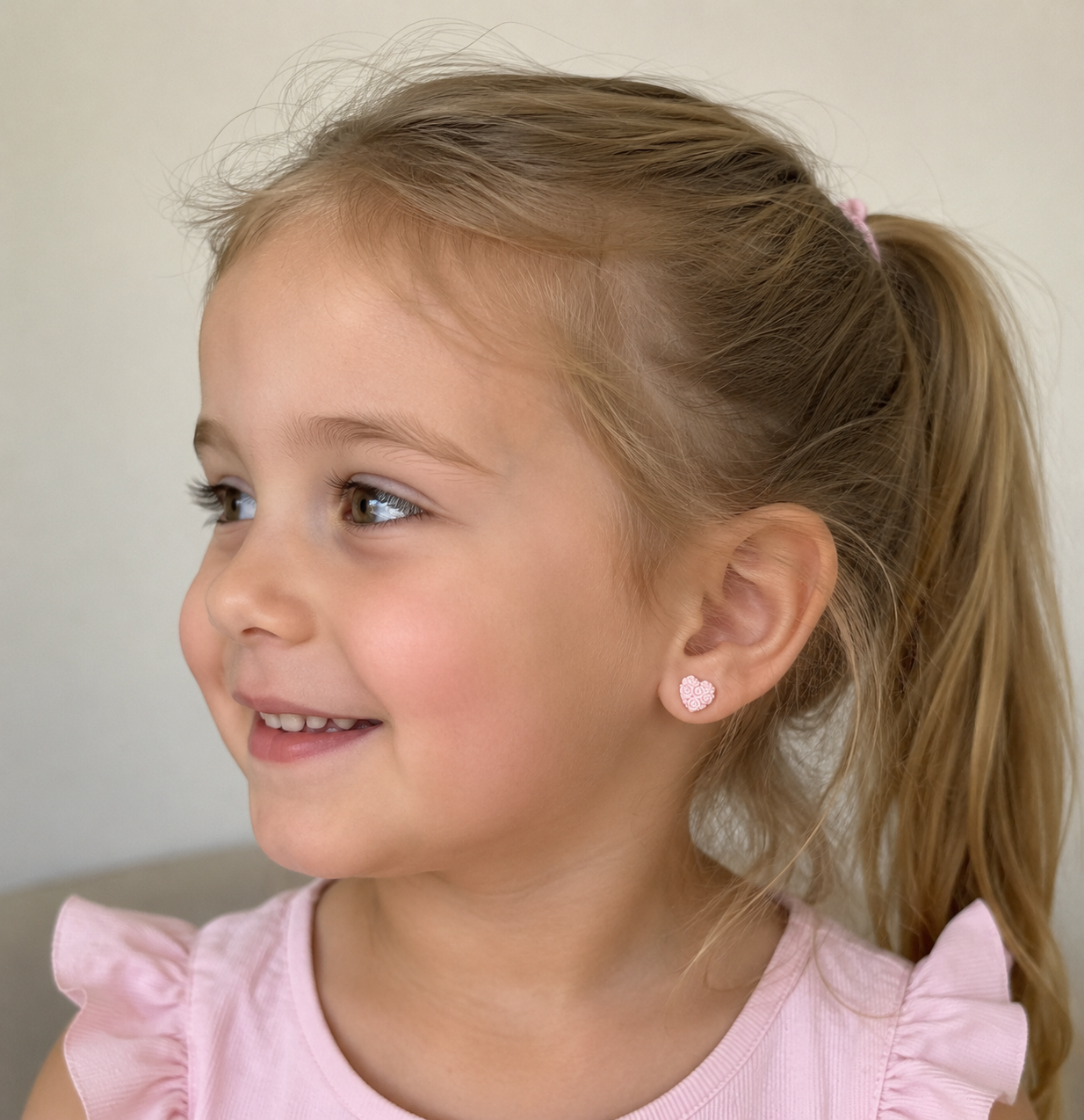 Tiny Heart Studs - pink
