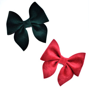 Velvet Sailor Bow Hair Clip