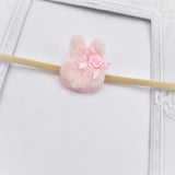 Pink Fluffy Bunny Face Headband