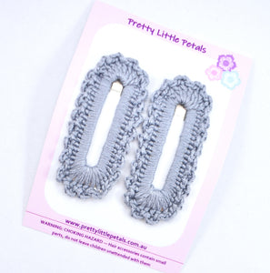 Crochet Snap Clips - blue