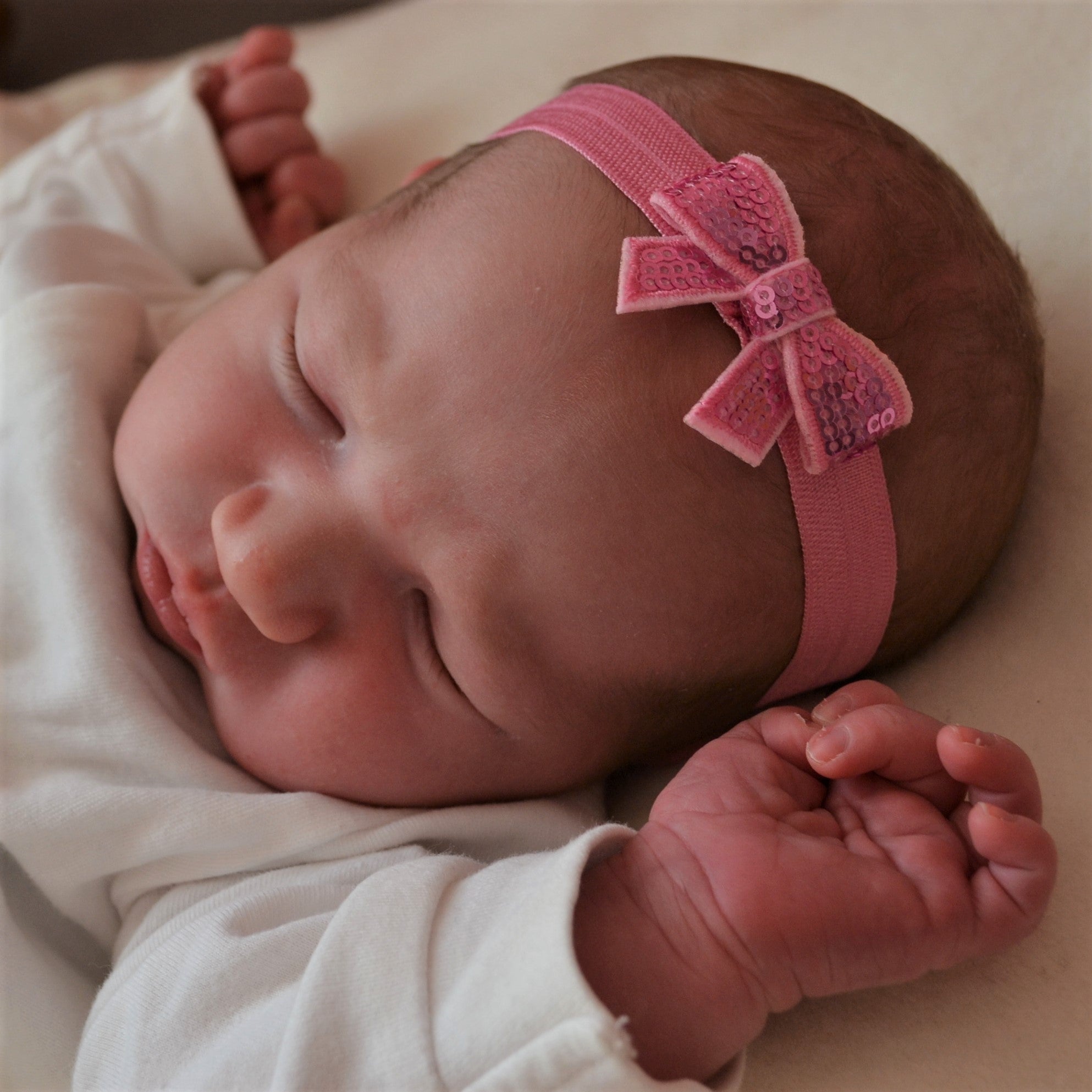 Newborn Baby Sequin Bow Headband