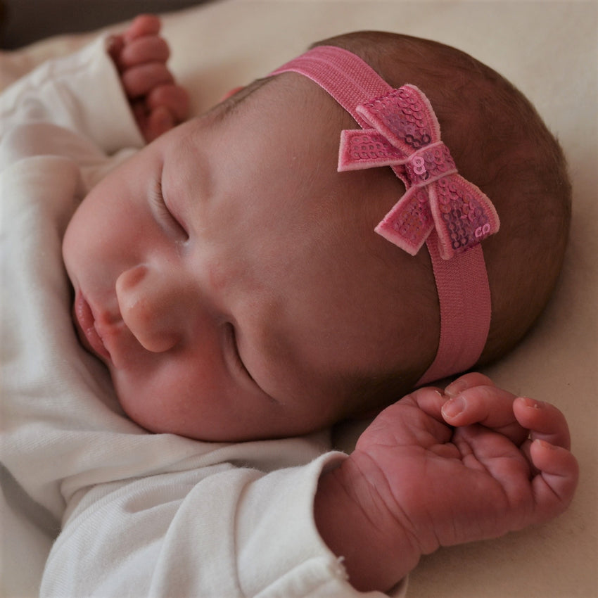 Newborn Baby Sequin Bow Headband