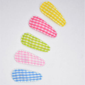 gingham baby snap clips 